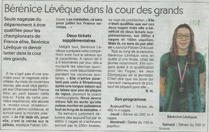 Article de Presse Championnats de France Elite - Schiltigheim