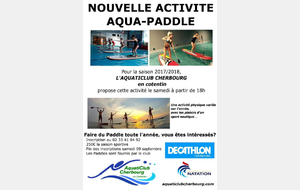 Nouvelle Activité ! Aqua- paddle Indoor