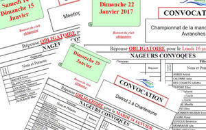 Convocations et informations compétitions