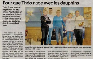 Article de presse - Pour que Théo nage avec les dauphins