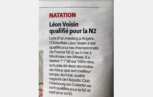 Lu dans la presse : Léon Voisin qualifié aux N2