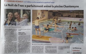 Lu dans la Presse : La Nuit de l'eau a parfaitement animé la piscine Chantereyne