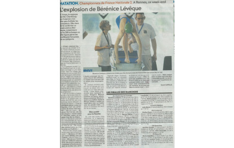 Article de Presse N2 à Rennes - Bilan Bérénice super championne !