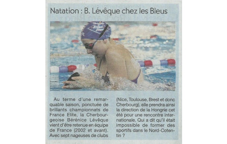 Article de Presse : Bérénice en Equipe de France