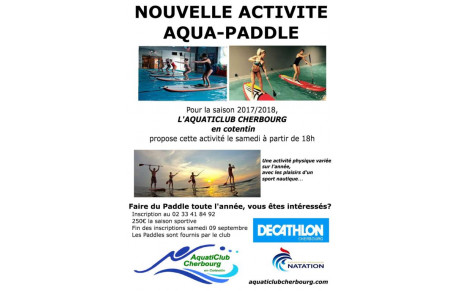 Nouvelle Activité ! Aqua- paddle Indoor
