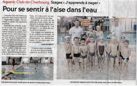 Article de presse - Pour se sentir à l'aise dans l'eau