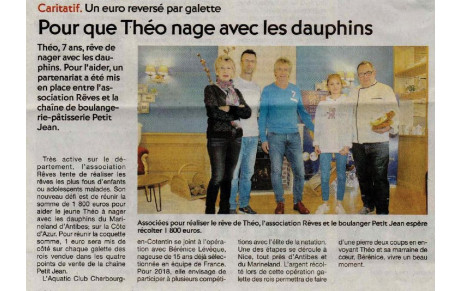 Article de presse - Pour que Théo nage avec les dauphins