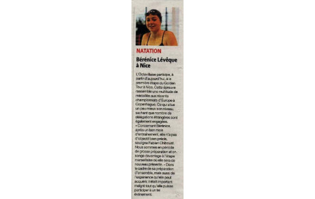 Article de presse - Bérénice Lévèque à Nice