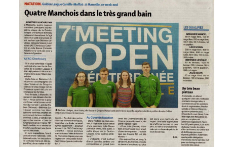 Article de presse - 4 manchois dans le tain grand bain