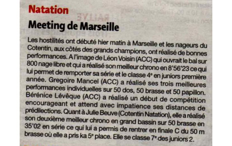 Article de presse - Meeting de Marseille