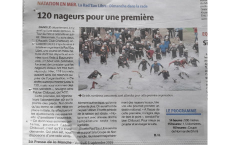 Lu dans la presse : 120 nageurs pour une première Rad'eau libre