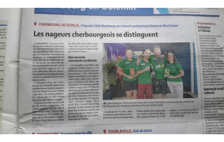 Lu dans la Presse : Les nageurs Cherbourgeois se distinguent