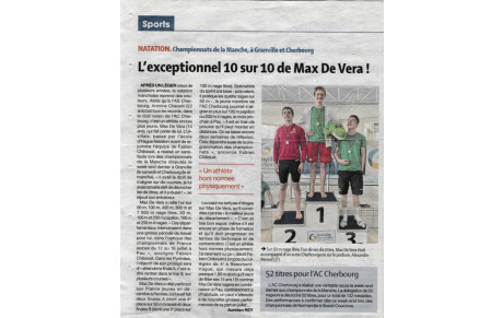 Lu dans la presse : Un article sur notre athlète Max De Vera
